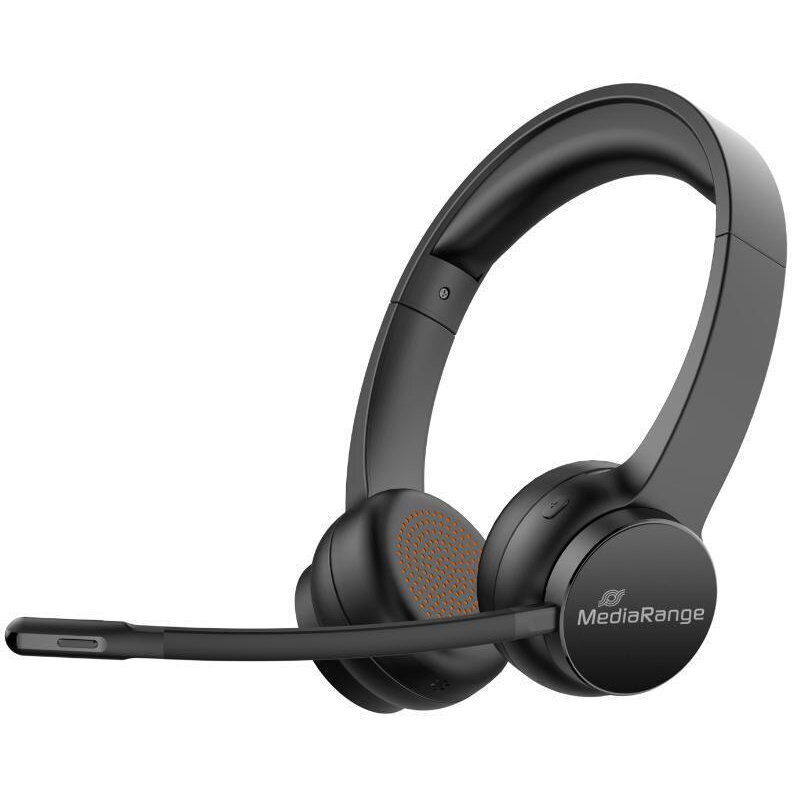 Căști multimedia On Ear MediaRange, Bluetooth, fără fir, 20 Hz, Negru