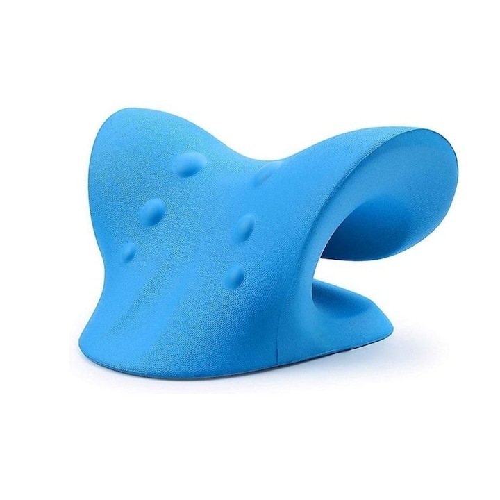 Perna pentru masaj cervical, Zâna Casei, compactă și ușoară, albastru, ergonomic