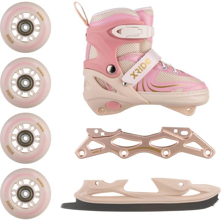 Role 4in1, Xride, 35-38, roz, sistem de reglare Flexi Fit