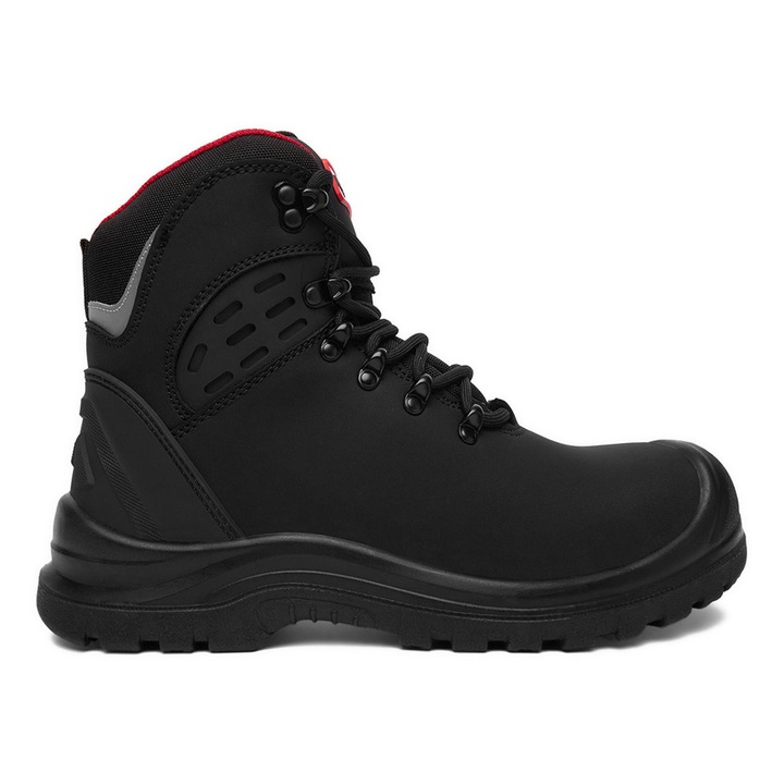 Ghete de lucru HUNTER, piele naturala, sireturi negre, 39