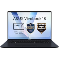 Laptop ASUS Vivobook 18 M1807HA cu procesor AMD Ryzen 7 260 pana la 5.1GHz, 18'', WUXGA, IPS, 144Hz, 16GB DDR5 RAM, 1TB SSD, AMD Radeon 780M, No OS, Quiet Blue
