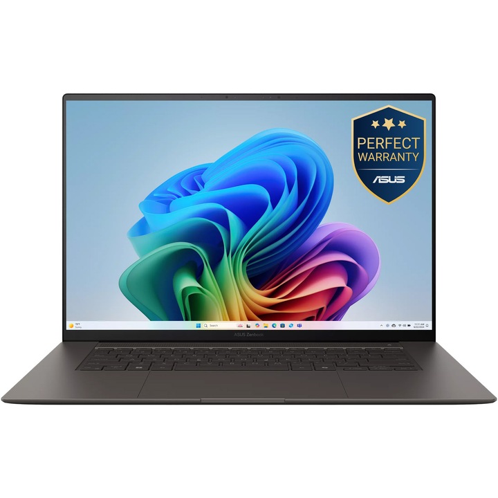 Laptop ASUS Zenbook S 16 UM5606GA cu procesor AMD Ryzen™ AI 9 465 pana la 5.0GHz, 16'', 3K, OLED, 120Hz, 32GB DDR5 RAM, 1TB SSD,AMD Radeon™ 880M Graphics, Windows 11 Pro, Antrim Gray