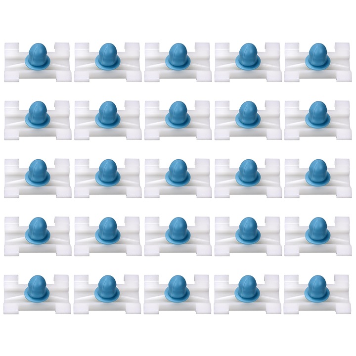 Set 25 Piese Cleme De Fixare, Minetgnon®, Pentru BMW E46/E36/E38/E90, Fixare Ornamentelor Laterale Ale UsII, Plastic, 35x20mm, Alb/albastru