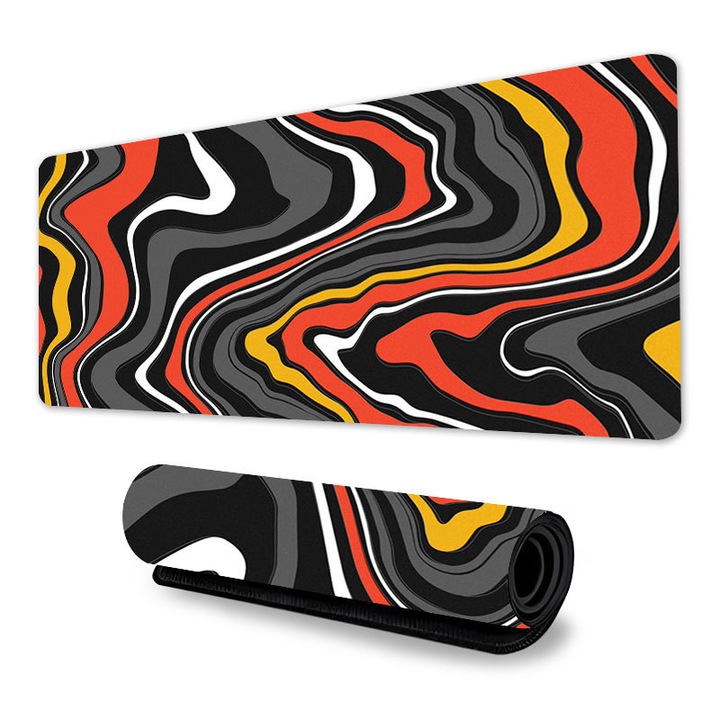 Mousepad gaming mare 80x30cm, suprafata moale, antiderapant, multicolor