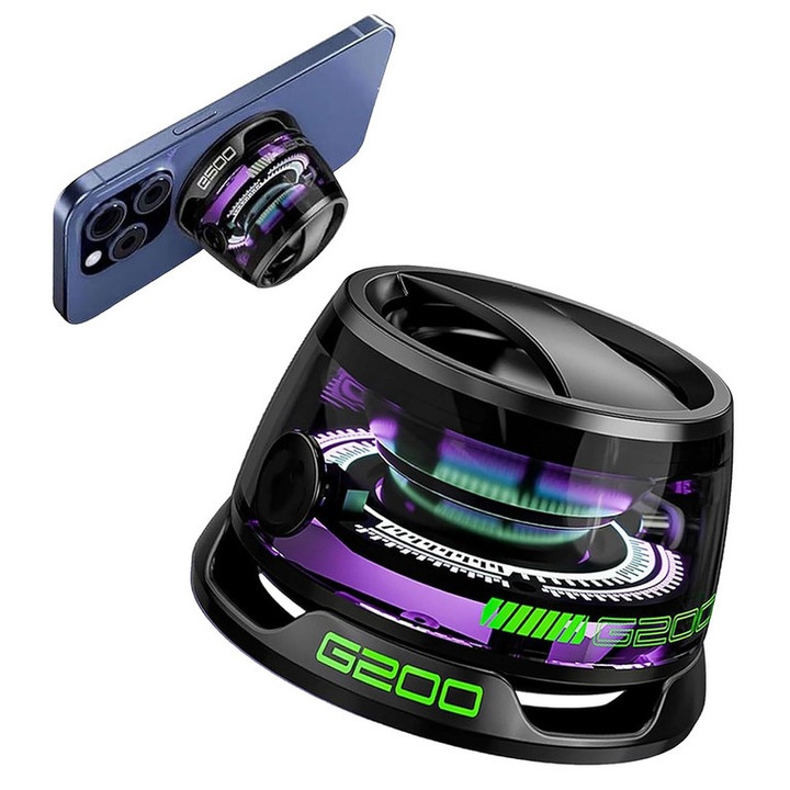 Boxa Bluetooth portabila magnetica G200, RGB, 10x10x5cm