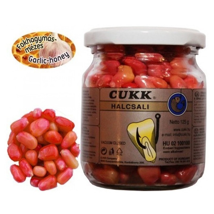 Momeală Cukk, porumb premium fără zeamă, aromă usturoi și miere, 125g, roz