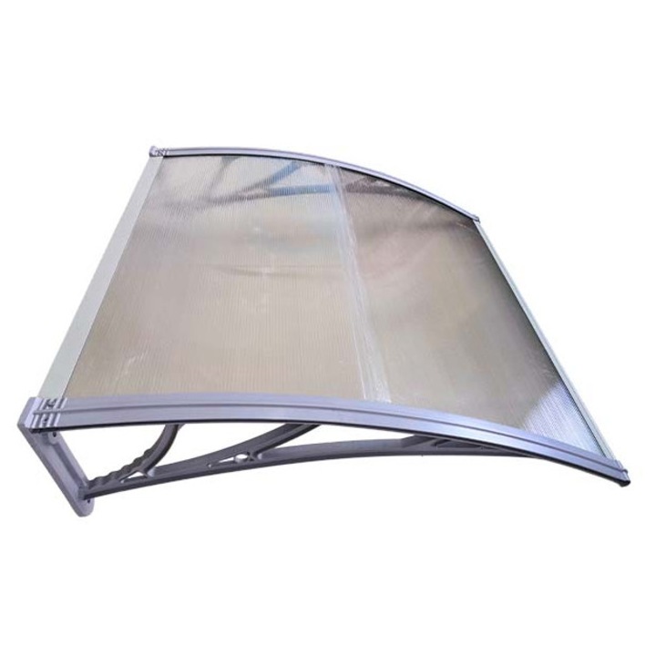 Copertină de ușă, MAPROFI, gri transparent, 100x100cm, accesorii montaj incluse