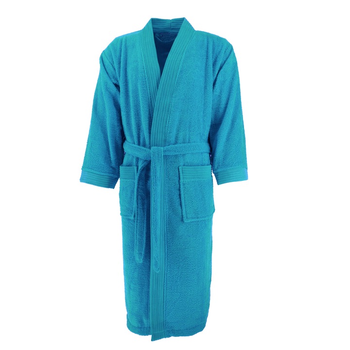 Halat baie, The One, Home Collection, 100% bumbac, Aqua, S/M