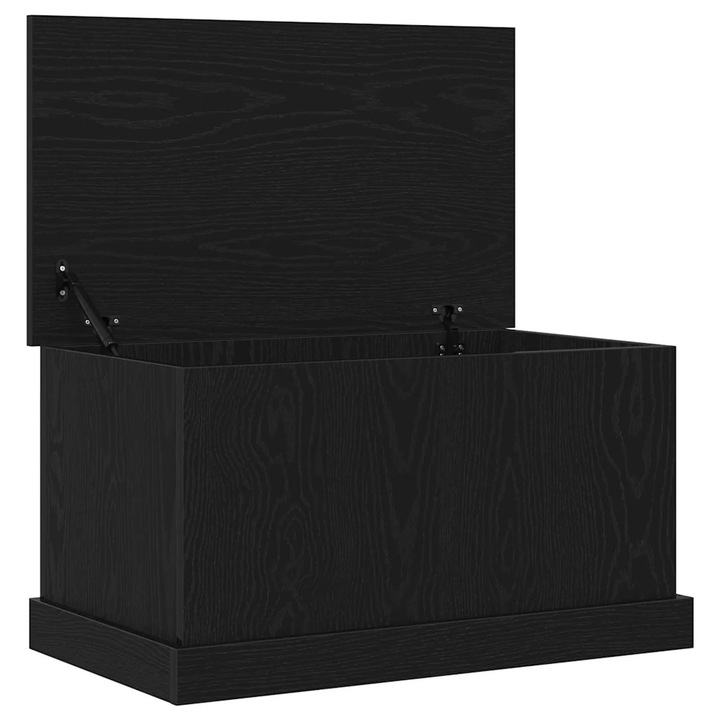 Cutie de depozitare vidaXL, Stejar negru 70 x 40 x 28 cm Lemn compozit