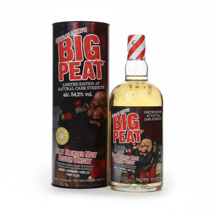 Whisky Big Peat Xmas, blended malt, 54.2%, 0.7L, galben pai, editia limitata