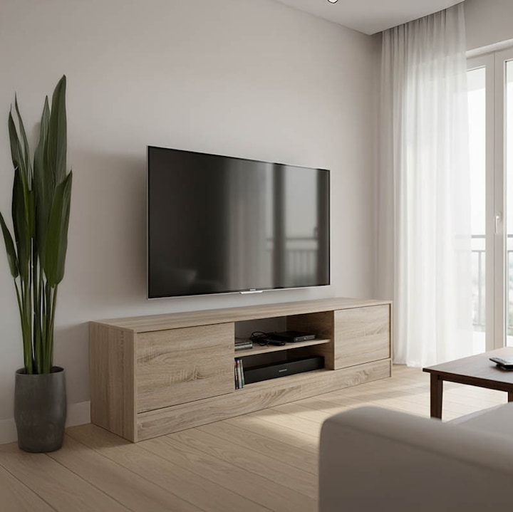 Comoda TV Sasa, stejar sonoma, 150x35x41.5 cm