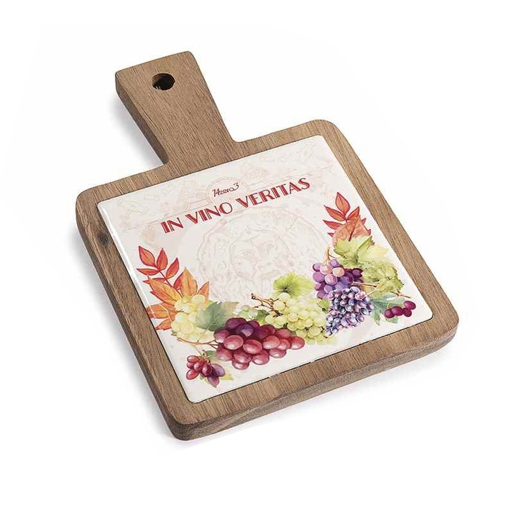 Platou servire lemn ceramica cm 12 x 18 H