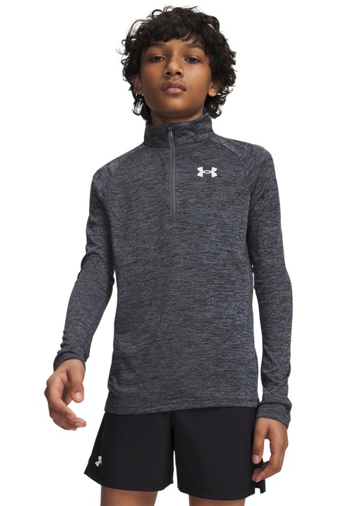 Under Armour, Bluza cu fenta cu fermoar Tech 2.0, Negru stins/Gri carbune