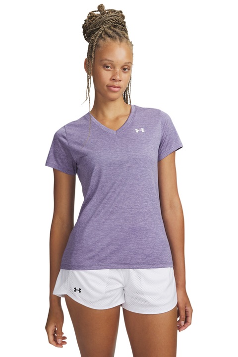 Under Armour, Tricou cu decolteu in V pentru antrenament Tech SSV, Alb/Lila