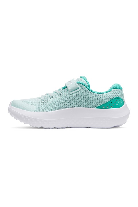 Under Armour, Pantofi Surge 4 pentru alergare, Alb/Verde persan/Verde menta