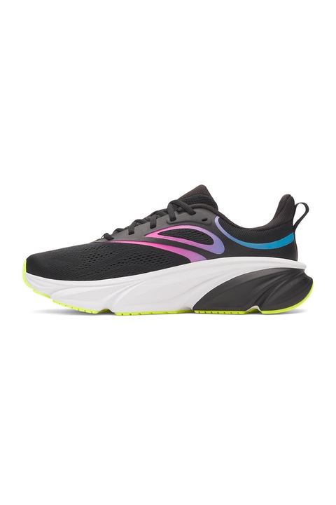 Under Armour, Pantofi sport Rogue 6 pentru alergare, Negru/Albastru azur/Roz/Verde lime