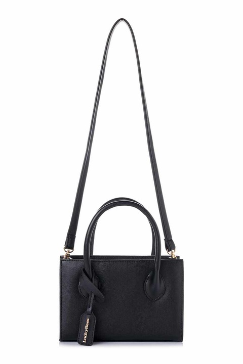 Saffiano taska Lucky Bees, Fekete, 17 x 25 x 8