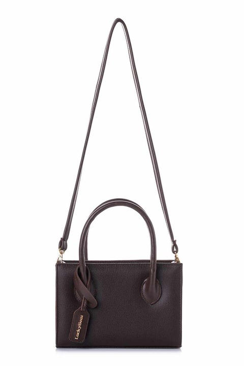 Saffiano taska Lucky Bees, Barna, 17 x 25 x 8