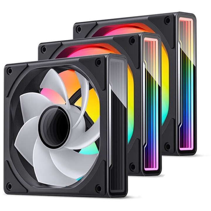 Ventilator PC Jonsbo ZK-120BR ARGB, set 3 bucăți, 120mm, negru