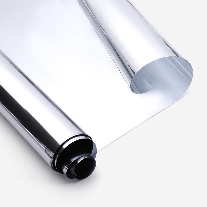 Folie geam tip oglinda rabbitgoo, autoadeziva, efect mirror, argintiu, 88x200 cm