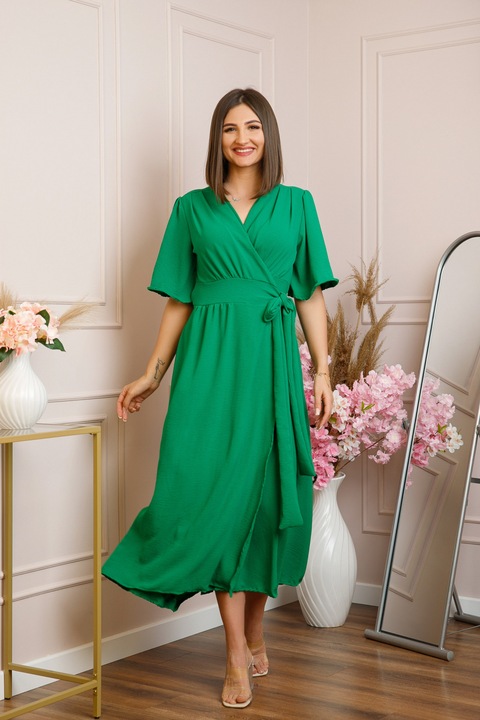 Рокля Lara с къси ръкави, Зелен