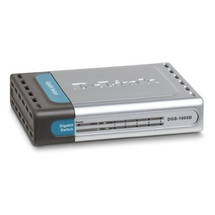 D-Link Switch GigabitEthernet 5 porturi 10/100/1000Mbps