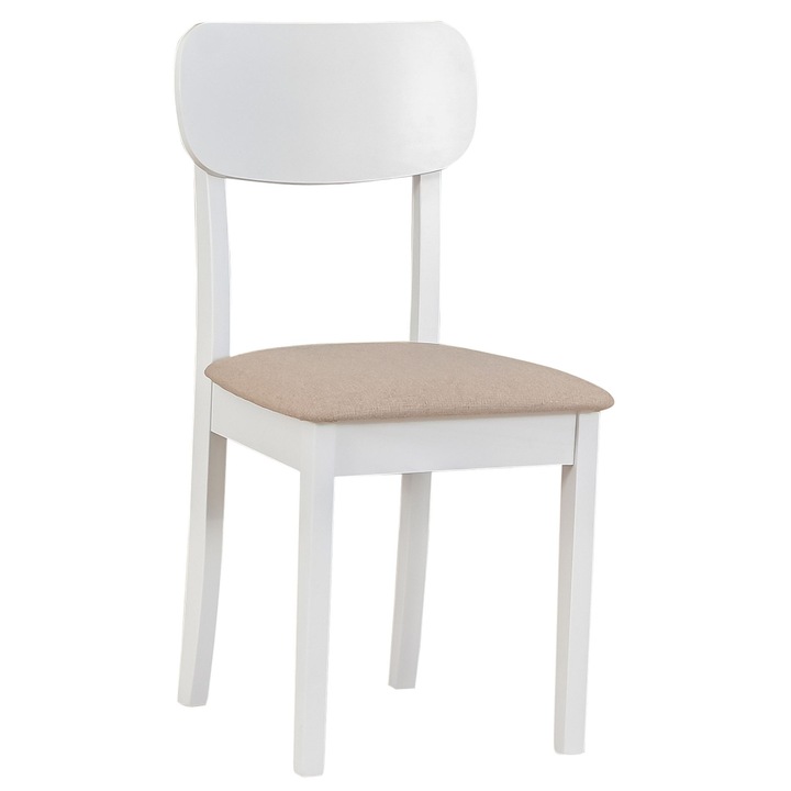 Scaun de dining Selsey Noeles, cu sezut tapitat, bej/alb, 86x43x40cm