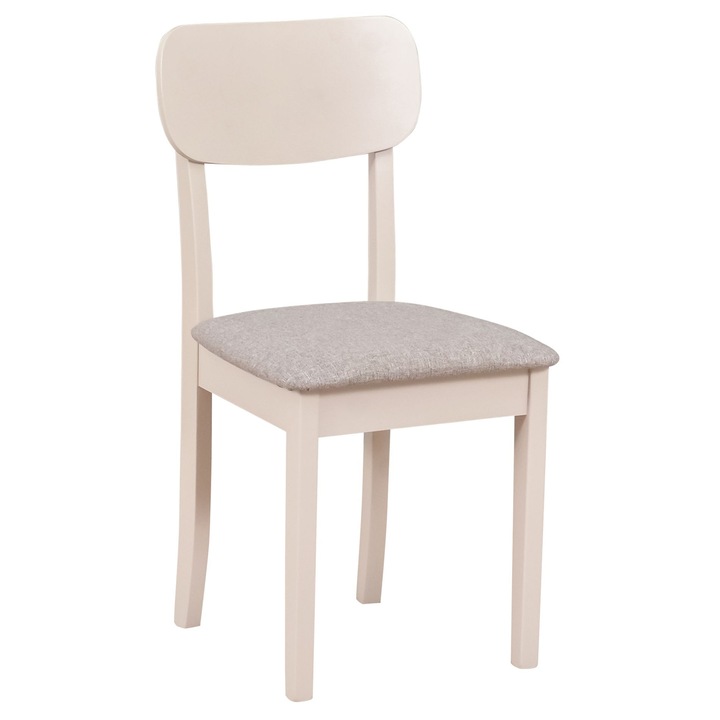 Scaun de dining Selsey Noeles, cu sezut tapitat, bej deschis/greige, 86x43x40cm