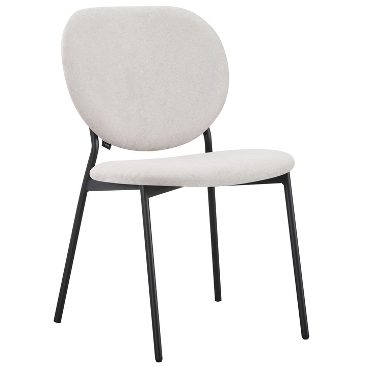 Scaun tapitat Selsey Broctalm, design modern, hidrofob, gri, 79x49x56cm