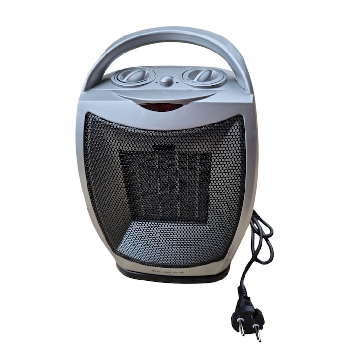 Aeroterma ceramica RE&NOVA PTC-905A, 1500/750 W, argintiu, 145x200x270 mm