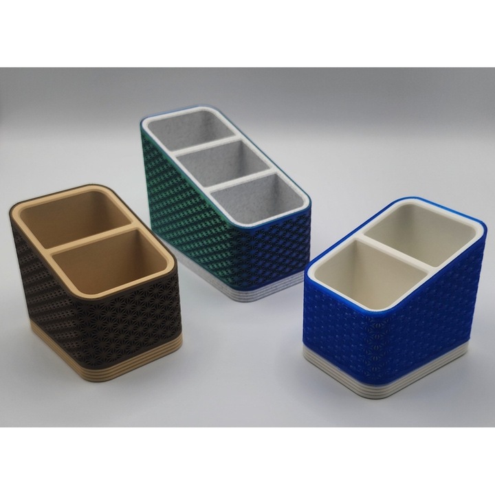 Suport telecomenzi Dual Stax, 2 compartimente, design functional, multicolor