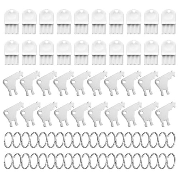 Set 40 chei fixe cu inele metalice, NQEUEPN, pentru dispenser prosoape, utilizare in cladiri birouri si unitati medicale