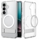 Carcasa Spigen Ultra Hybrid cu MagSafe si suport pentru Samsung Galaxy S26, Transparent, TPU, Policarbonat