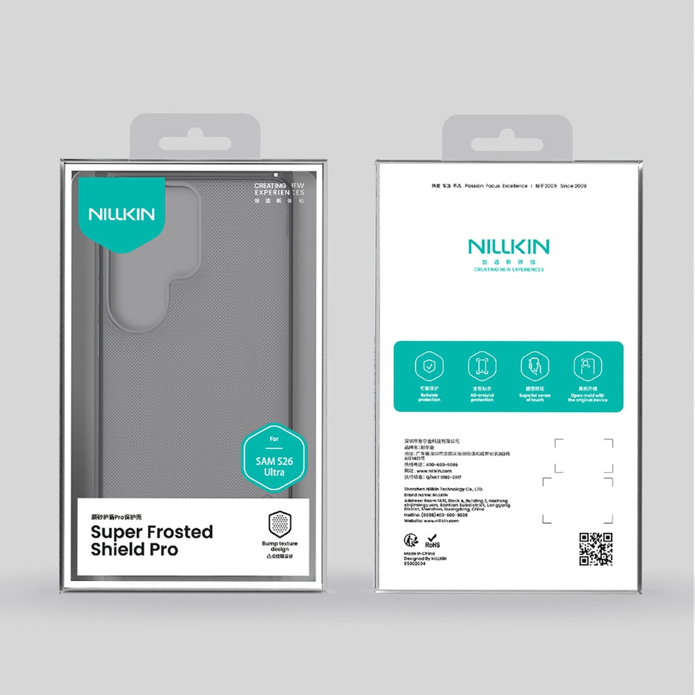 Carcasa Nillkin Super Frosted Shield Pro compatibila cu Samsung Galaxy S26 Ultra, Transparent / Negru