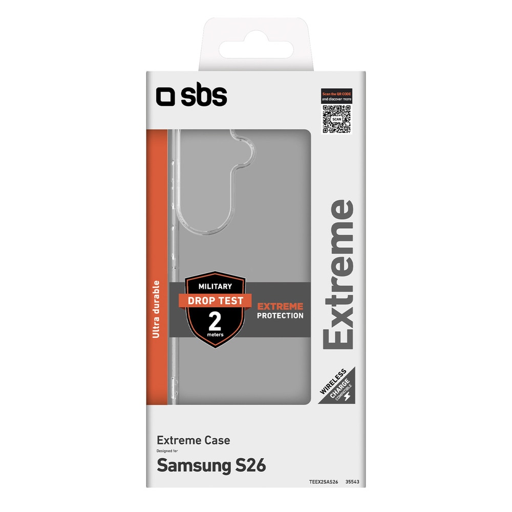 Carcasa pentru telefon SBS Extreme X2, transparent, TPU, compatibilă cu Samsung Galaxy S26