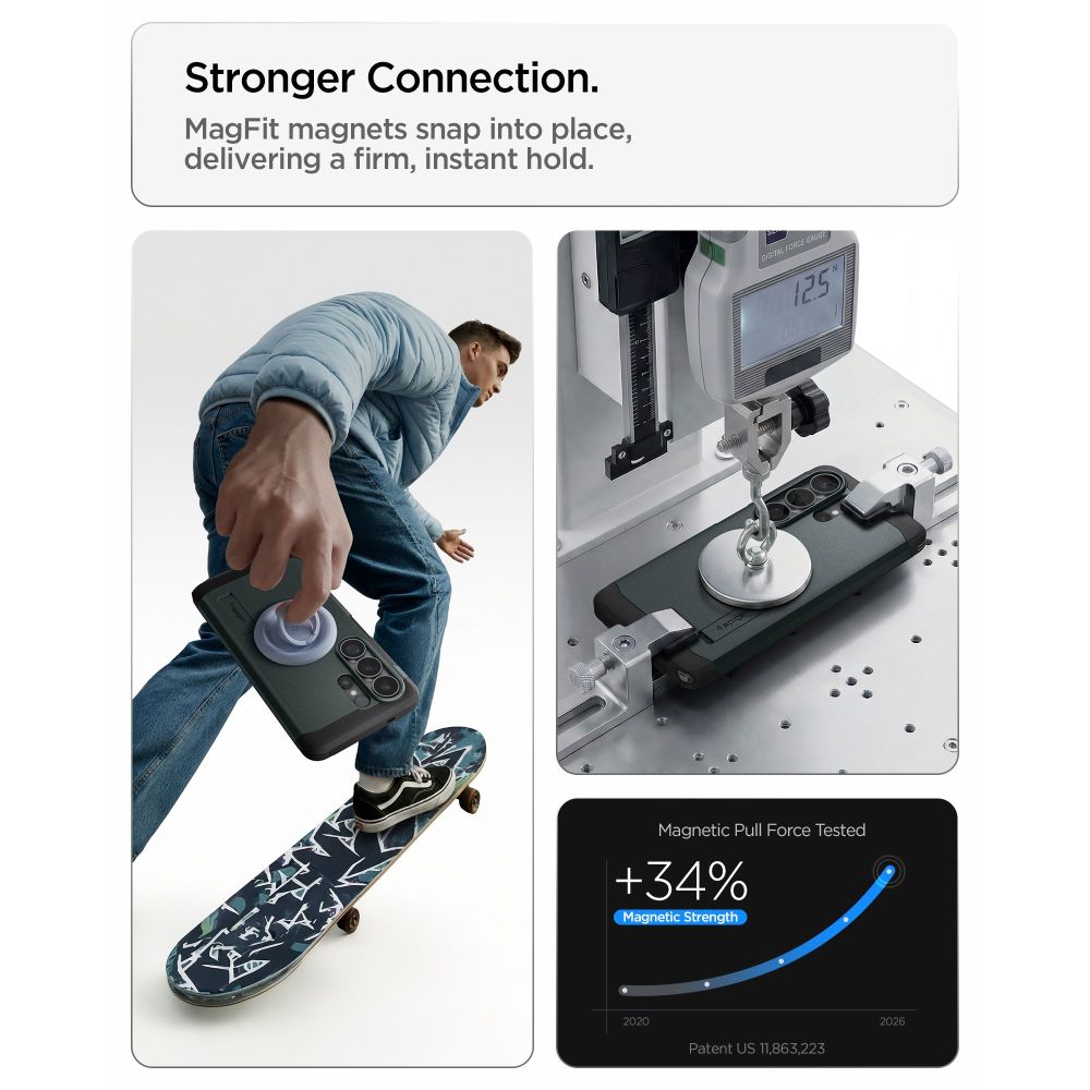 Carcasa Spigen Tough Armor MagSafe, hibrid PC+TPU, verde abisal, pentru Samsung Galaxy S26 Ultra