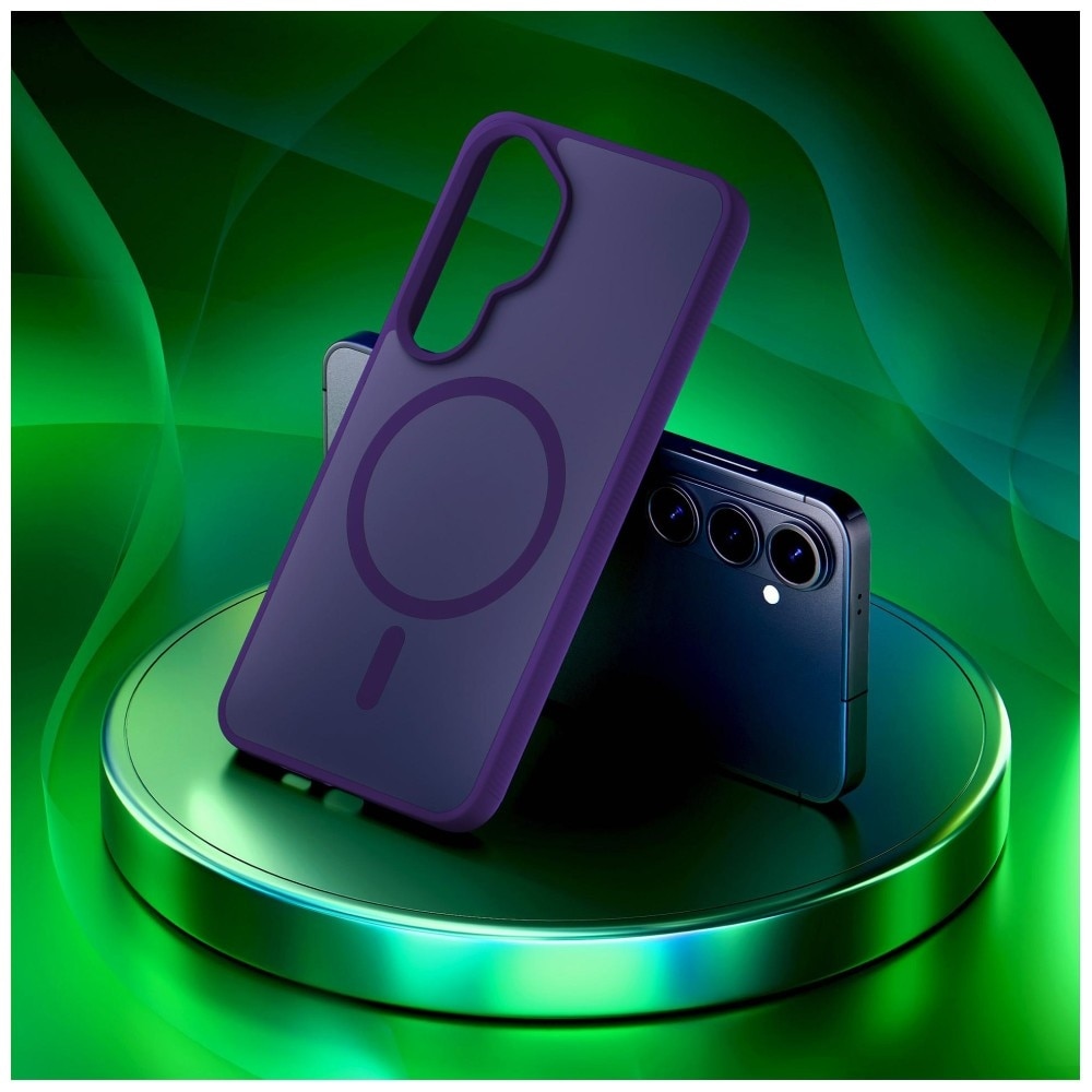 Carcasa 3MK Smoke MagCase, Violet fumuriu, TPU + Policarbonat, cu suport, compatibilă cu Samsung Galaxy S26