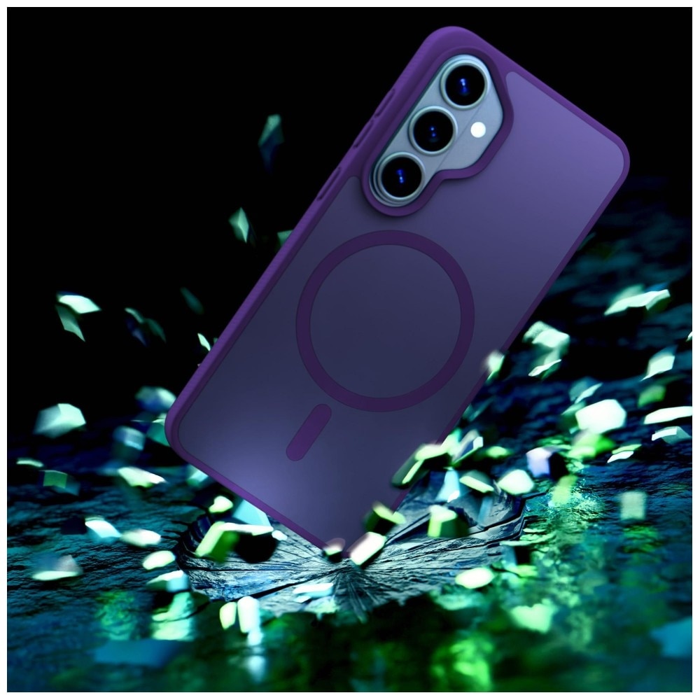 Carcasa 3MK Smoke MagCase, Violet fumuriu, TPU + Policarbonat, cu suport, compatibilă cu Samsung Galaxy S26