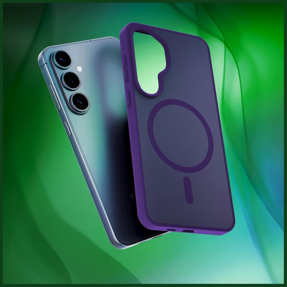 Carcasa 3MK Smoke MagCase, Violet fumuriu, TPU + Policarbonat, cu suport, compatibilă cu Samsung Galaxy S26