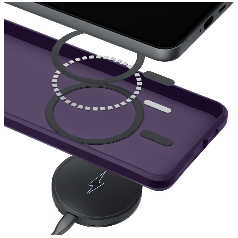 Carcasa 3MK Smoke MagCase, Violet fumuriu, TPU + Policarbonat, cu suport, compatibilă cu Samsung Galaxy S26