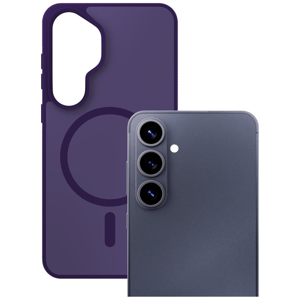 Carcasa 3MK Smoke MagCase, Violet fumuriu, TPU + Policarbonat, cu suport, compatibilă cu Samsung Galaxy S26