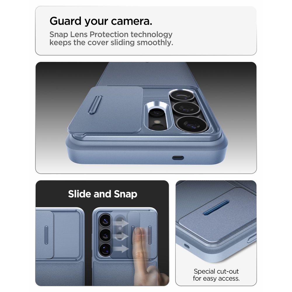 Carcasa Spigen Optik Armor, hibrida, albastru deschis, pentru Samsung Galaxy S26 Ultra