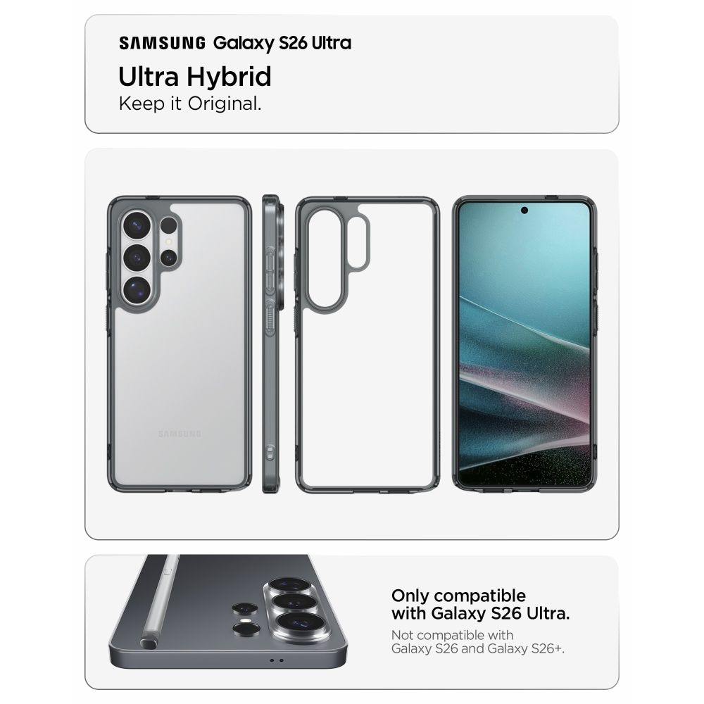 Carcasa Spigen Ultra Hybrid, transparentă, TPU + policarbonat, pentru Samsung Galaxy S26 Ultra