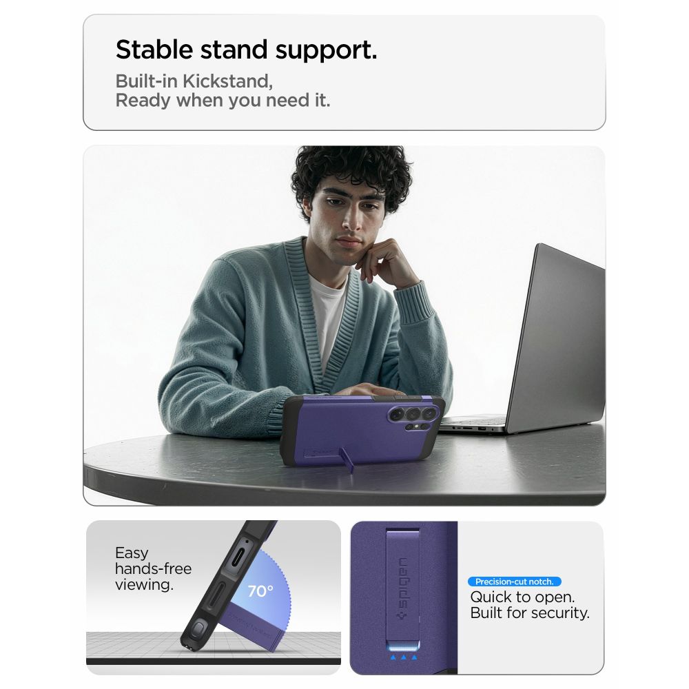 Carcasa Spigen Tough Armor Mag cu MagSafe compatibila cu Samsung Galaxy S26 Ultra, Ash Violet