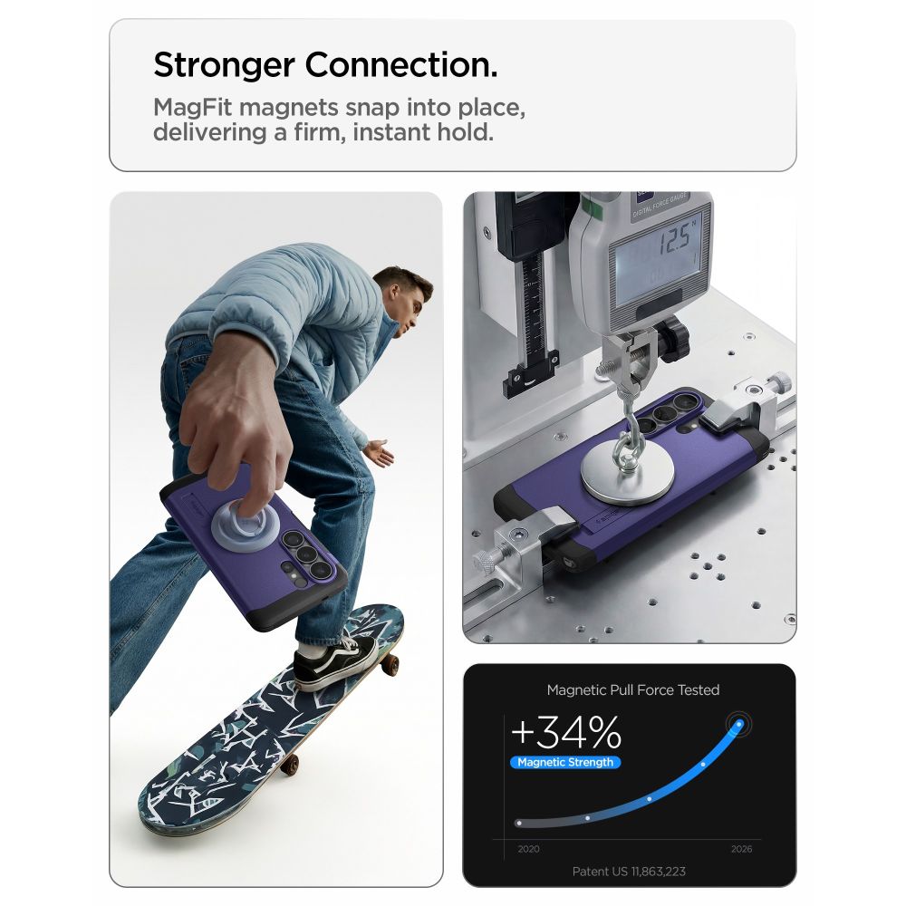 Carcasa Spigen Tough Armor Mag cu MagSafe compatibila cu Samsung Galaxy S26 Ultra, Ash Violet