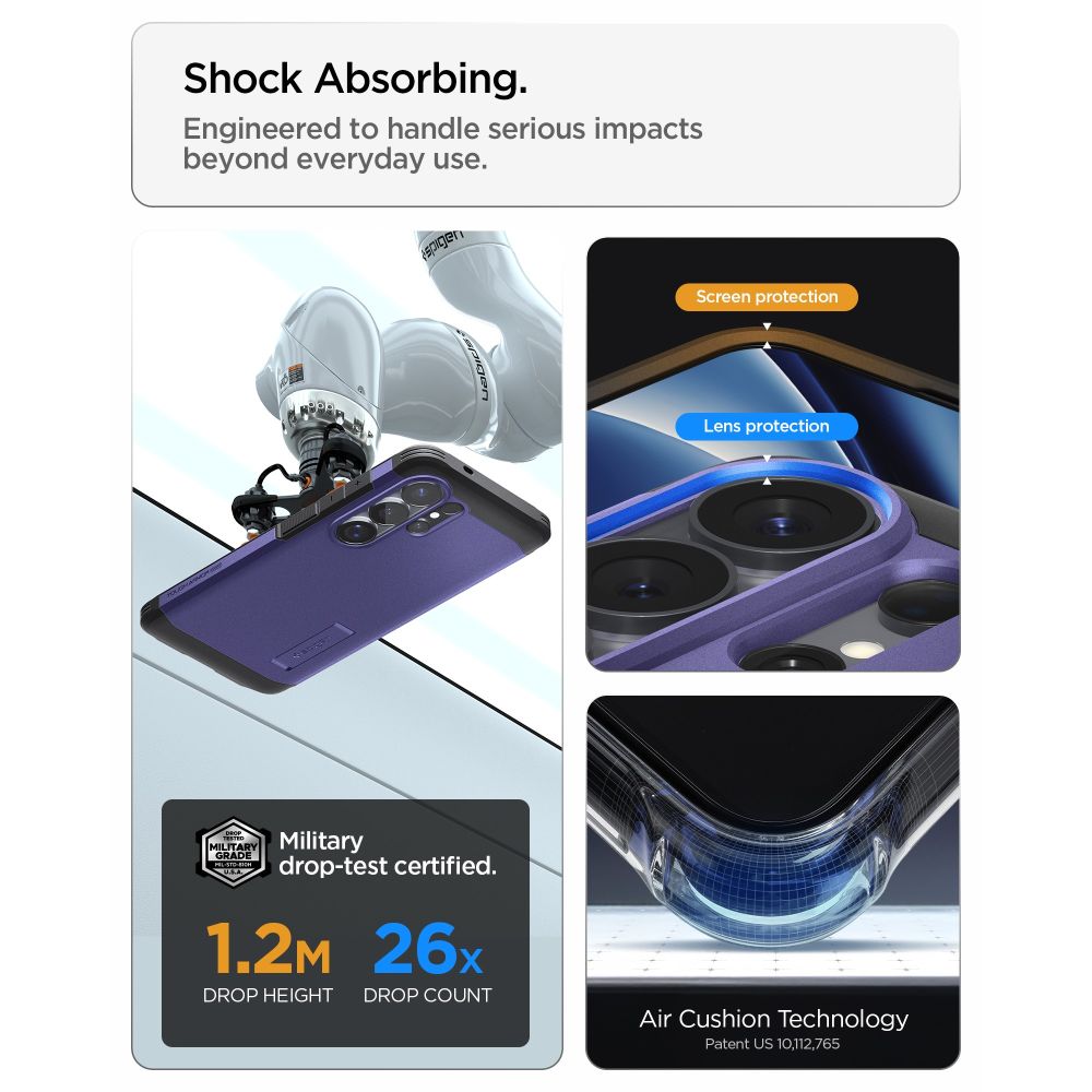Carcasa Spigen Tough Armor Mag cu MagSafe compatibila cu Samsung Galaxy S26 Ultra, Ash Violet