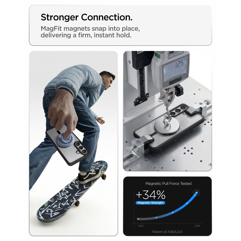 Carcasa Spigen Ultra Hybrid MagSafe, Transparent/Negru, Samsung Galaxy S26