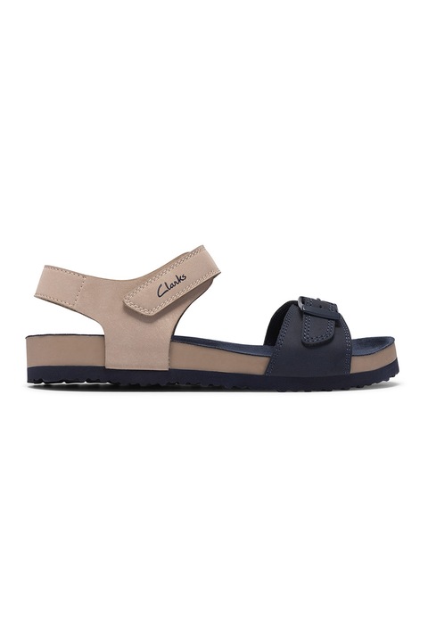 Clarks, Сандали Bali с велкро, Бежов/Тъмносин