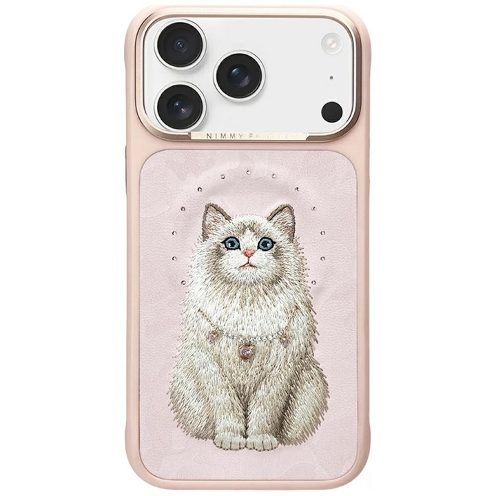 Husa Nimmy Lucky Fashion Cat cu MagSafe compatibila cu iPhone 17 Pro Max, Roz