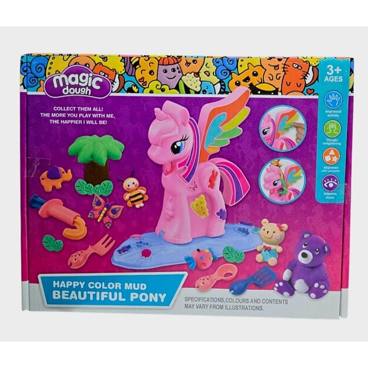 Set creativ plastilină colorată Unicorn, Piccolino, instrumente modelaj, multicolor